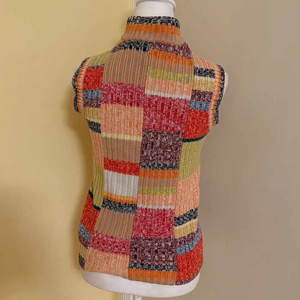 Isaac Mizrahi Multicolor Patchwork Turtleneck Swe… - image 4